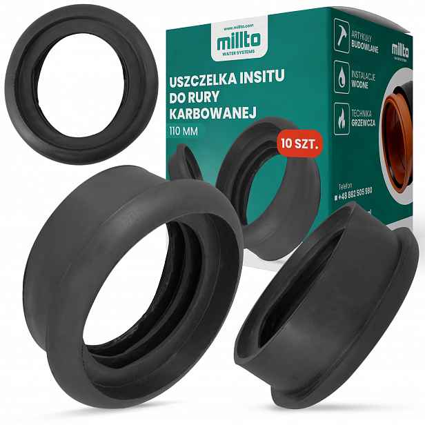 10 x Těsnění Insitu Trubky 110 mm Vložka pro kanalizaci studní G Gq