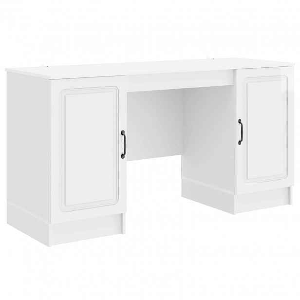 vidaXL Stůl Bílá s vysokým leskem 142,5 x 50 x 75 cm Kompozitní dřevo