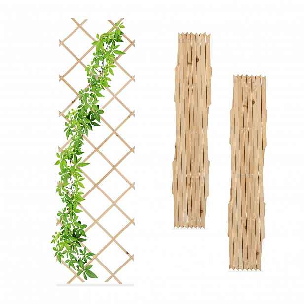 Dřevěná pergola Relaxdays, mřížka 180 x 60 cm, 3 ks na popínavé rostliny