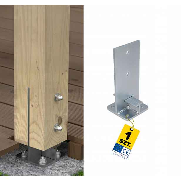Základna Sloupku 140x140x250 MM Puw Pro Betonu Šroubovací Montážní Držák
