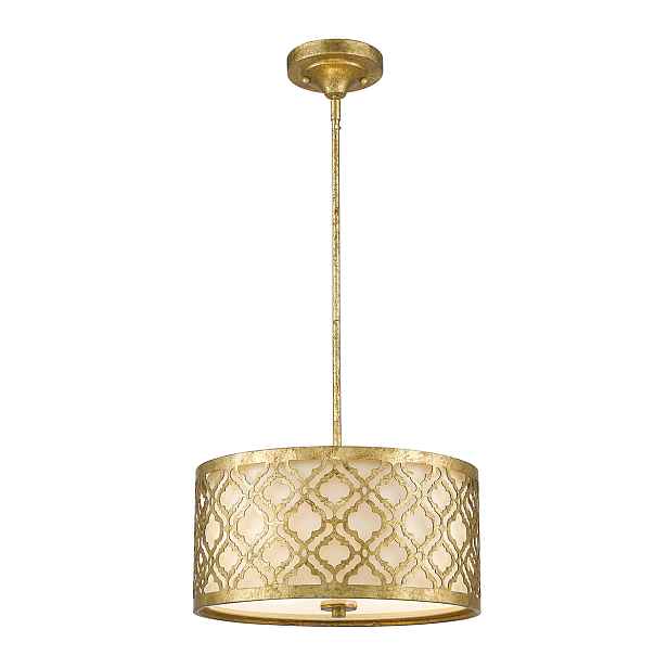 Závěsná lampa hampton zestárlá zlatá kulatá 40 cm nad stůl Gilded Nola