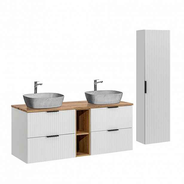 Petits-meubles KOUPELNOVÝ NÁBYTEK 140.8cm Adriel 2er-Set Bílá
