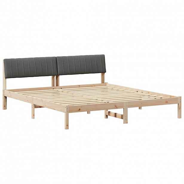 vidaXL Rám postele s čelo hnědá a tmavě šedá 180 x 200 cm