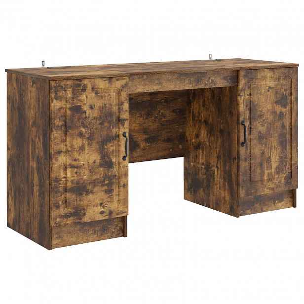 vidaXL Stůl Kouřový dub 142,5 x 50 x 75 cm Kompozitní dřevo