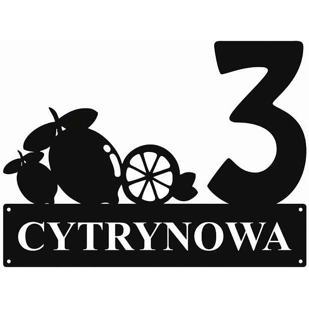 Číslo Na Dům 48 cm Tabule Adresa Ocel 2 mm Citronová ul.