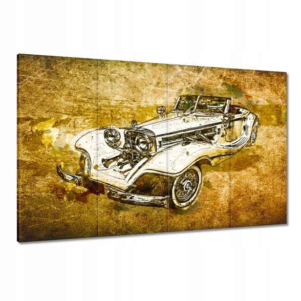 Obrazy 120x80 Historický bílý automobil