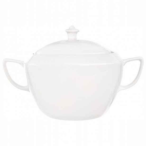 Porcelánová váza s víkem 3,5 l bílá 33x20x24 cm
