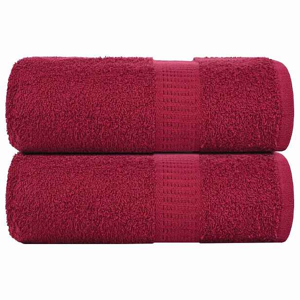 vidaXL Ručníky pro hosty FROGN 2 ks bordó 30x50 cm 360 g/m²
