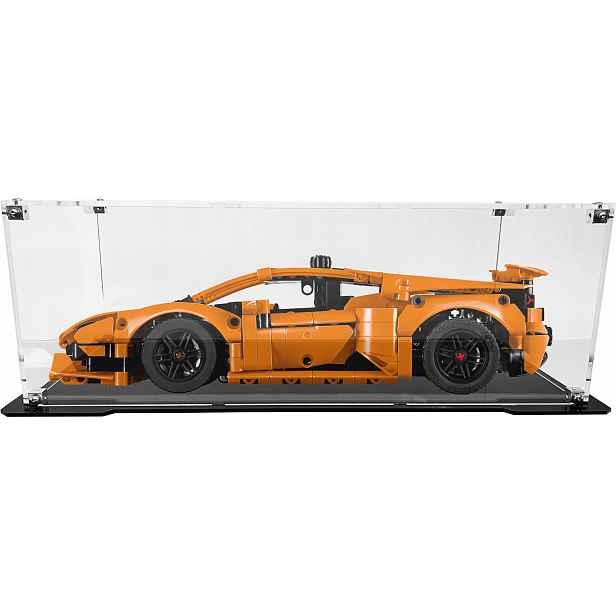 Vitrína s černou základnou pro stavebnici Lego 42196 Lamborghini Huracán Tecnica