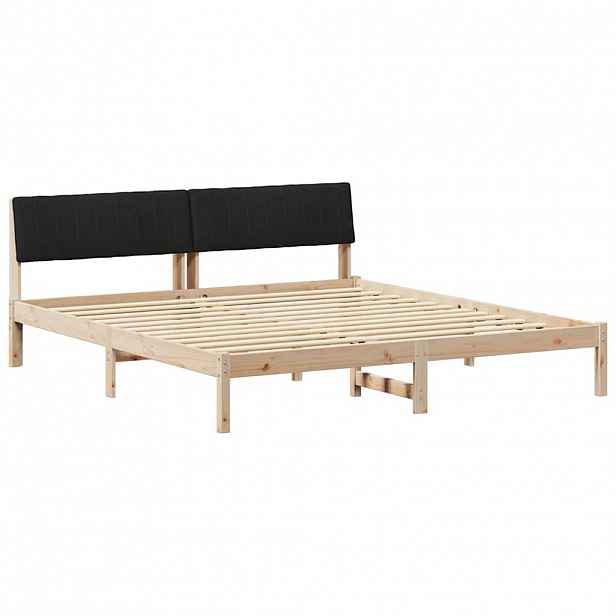 vidaXL Rám postele Hnědo-černá 180 x 200 cm Masivní borovicové dřevo