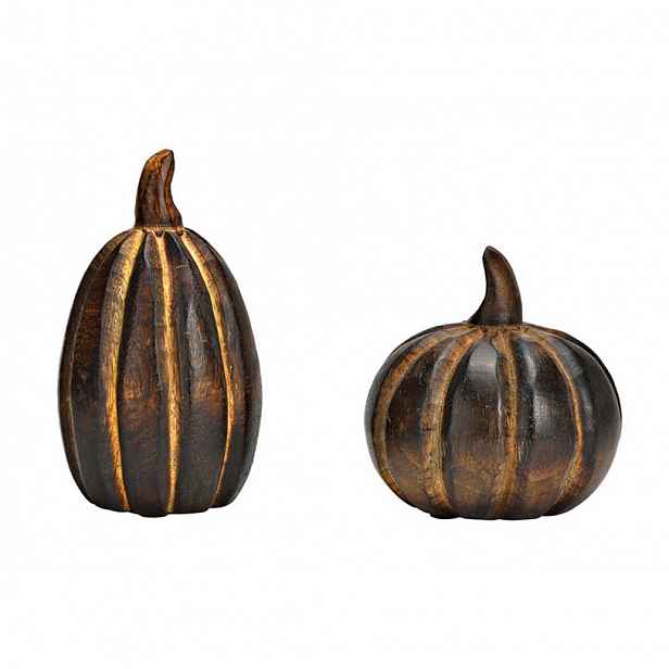 Dekorace dýně z mangového dřeva PUMPKIN BROWN- různé varianty