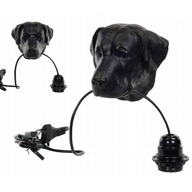 Lampa Nástěnná Lampa Pes Černá k zavěšení s vypínačem, dekorace