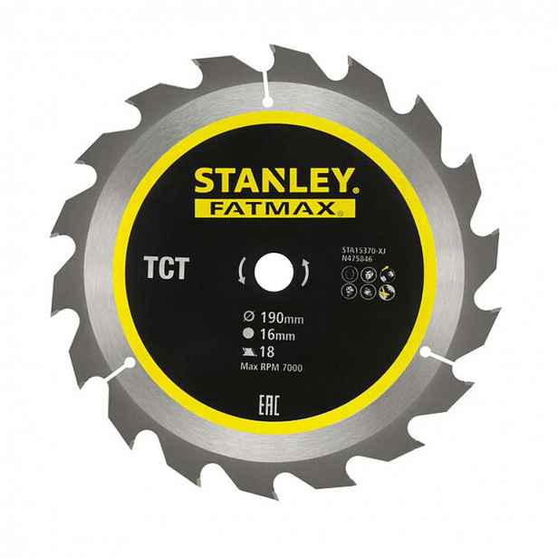 Stanley - Pilový kotouč na dřevo 190x16 mm, 18 zubů STA15370-XJ