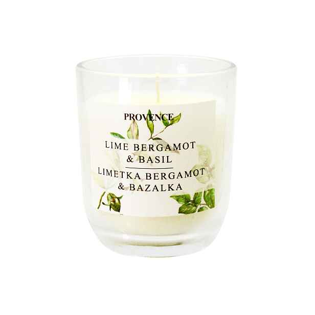 Vonná svíčka ve skle PROVENCE 30 hodin limetka, bergamot a bazalka