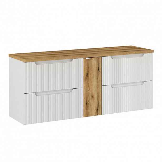 Petits-meubles SKŘÍŇKA POD UMYVADLO 140.4cm Riva Bílá a dřevo