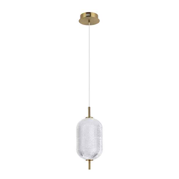 Italux Závěsná lampa Corado Zlatá Led 10W Akryl Oválné Stínidlo