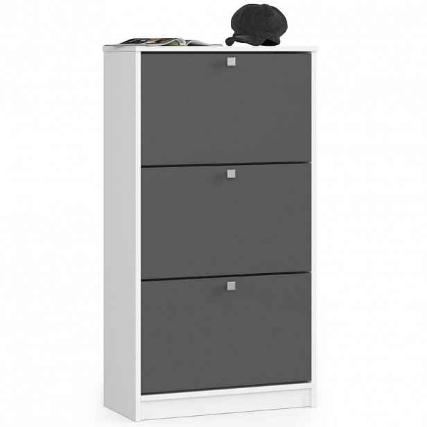 RAUMHIRSCH FURNITURE SKŘÍŇ NA BOTY Bílá, grafitově šedá 113/60/28,5