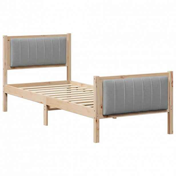 vidaXL Rám postele s čelo Hnědá a světlá šedá 75 x 190 cm