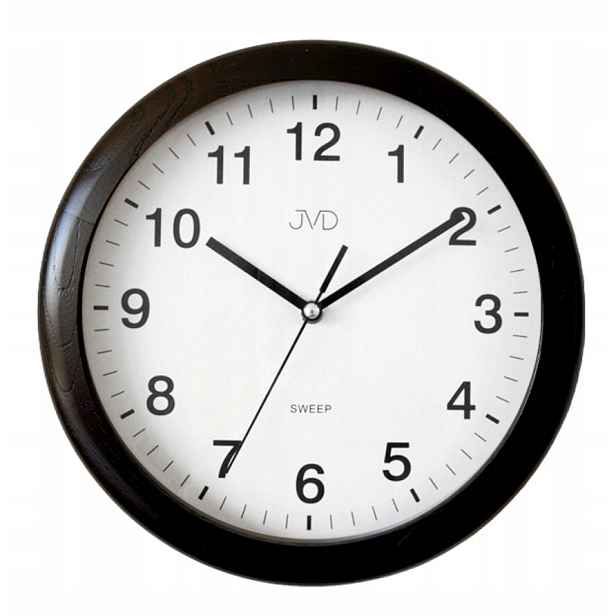 Hnědé Dřevěné Rádiově Ovládané Tiché Nástěnné Hodiny Jvd NS19020.3 27 cm