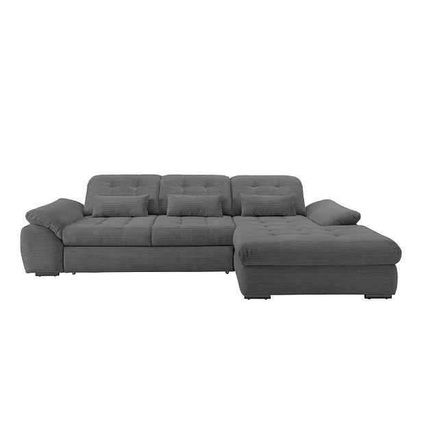 P & B ROHOVÁ SEDAČKA, textil, šedá