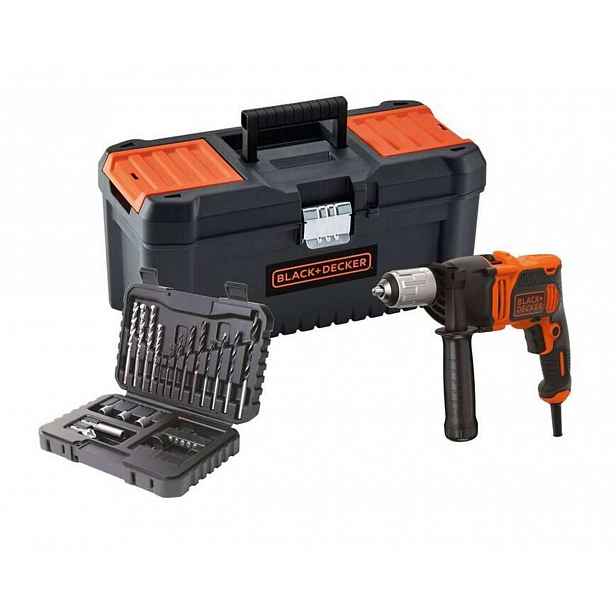 BLACK+DECKER - Příklepová vrtačka 850 W, s příslušenstvím BEH850KA32-QS