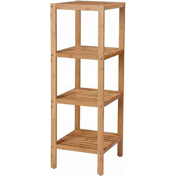 Koupelnový regál Songmics odstíny béžové 33 x 33 x 93 cm