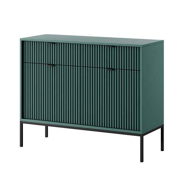 MASSENO KOMODA STELLARE, 104/83/39 cm s 2 zásuvkami a 2 dvířky, světle zelená
