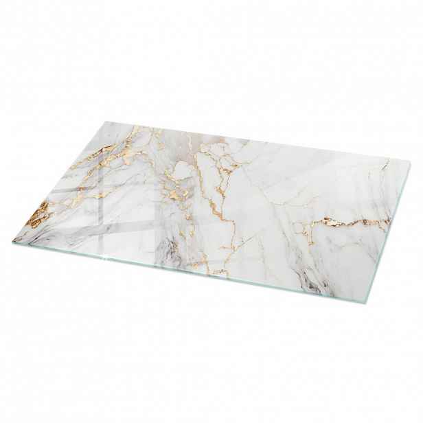 TULUP SKLENĚNÁ DESKA 120x60 cm Elegantní mramor s žilkováním