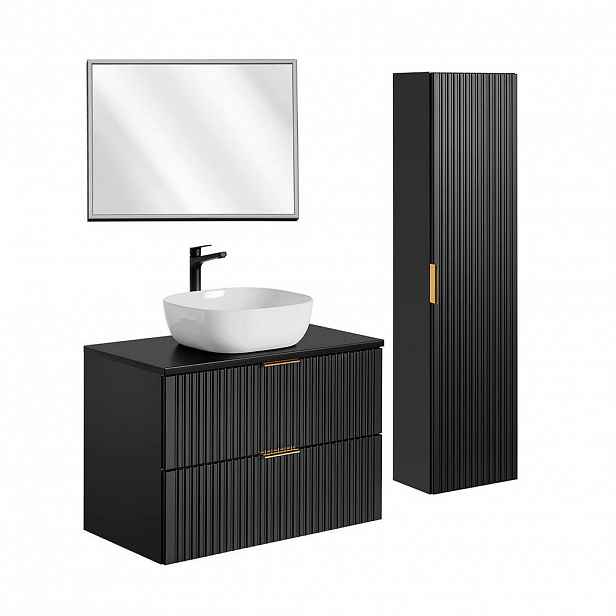 Petits-meubles KOUPELNOVÝ NÁBYTEK 80.6cm Adriel 2er-Set Černá