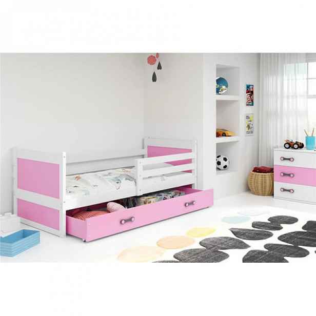 Dětská postel RICO 190x80 cm Bílá Ružové
