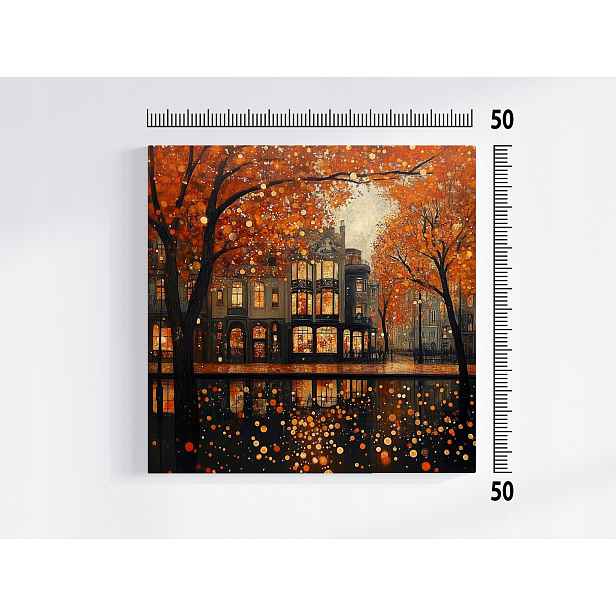 Obraz Na Plátně Canvas Město Ulice Kamínky Podzim Listy Déšť 50x50