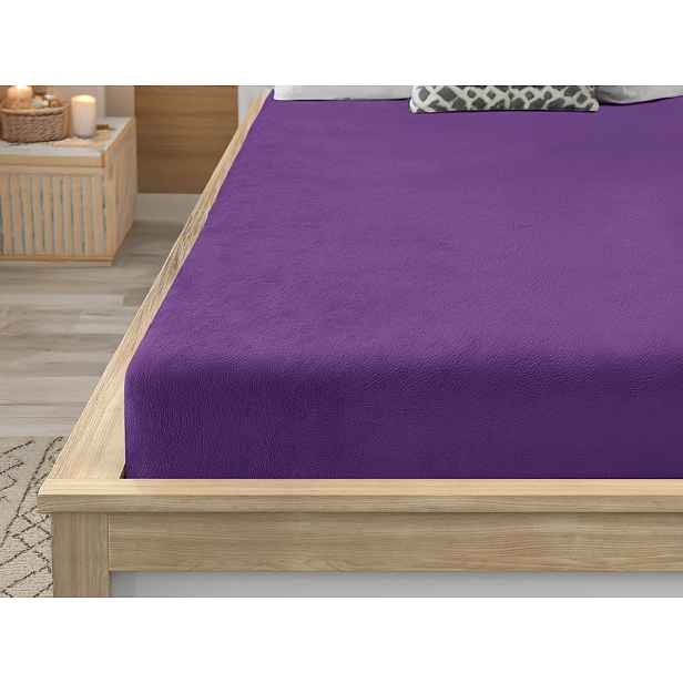 Prostěradlo mikroplyš SOFT 90x200 cm tmavě fialové