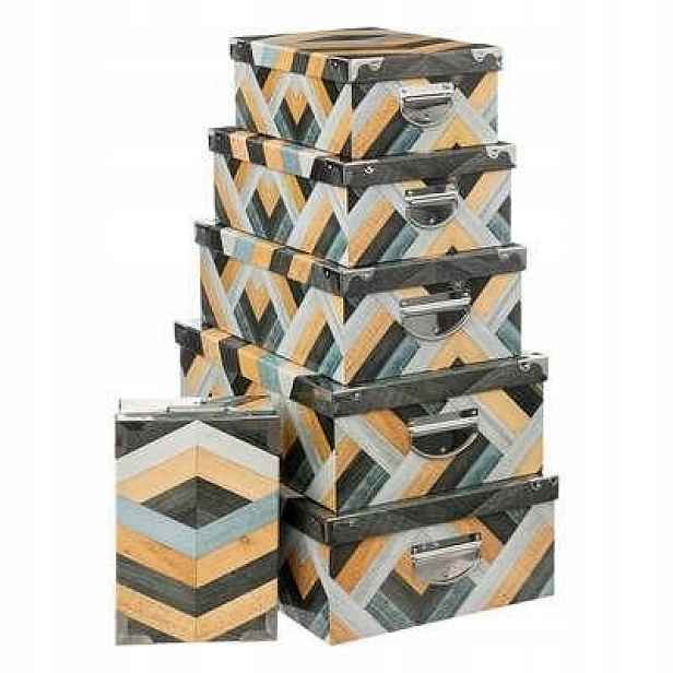 Sada 6 krabiček Marquetry různých velikostí