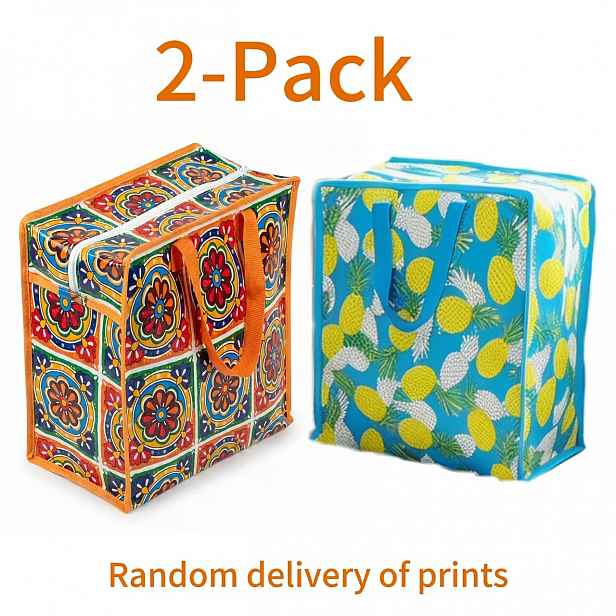 TEMU 2-balení tištěných úložných tašek 35 x 40 x 18 cm, skládací organizéry na zip na oblečení, ložní prádlo, stěhování, cestování a domácí šatnu