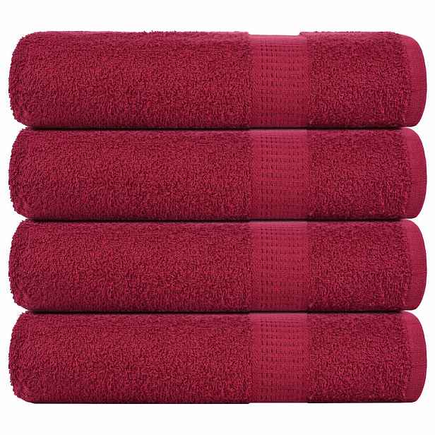 vidaXL Ručníky FROGN 4 ks bordó 50x100 cm 360 g/m²