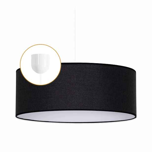 Závěsná lampa Abażur Černá 40 cm 1 x E27 Lustr stropní svítidlo se stínítkem