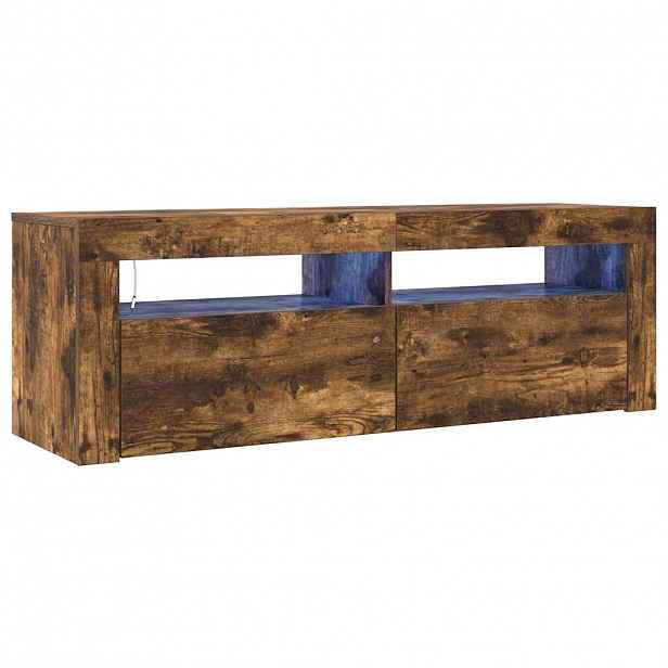 vidaXL TV skříňka s LED osvětlením kouřový dub 120 x 35 x 40 cm