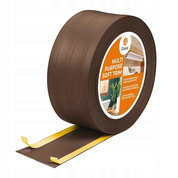 Multifunkční Pvc lišta 4v1 samolepicí, hnědá 25 m 95 mm, W3