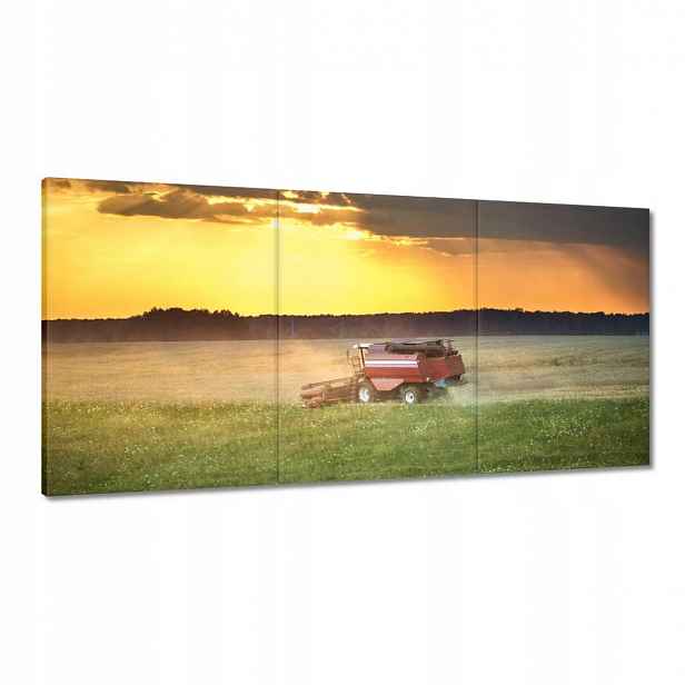 Obrazy 180x90 Kombajn seká zlaté obilí