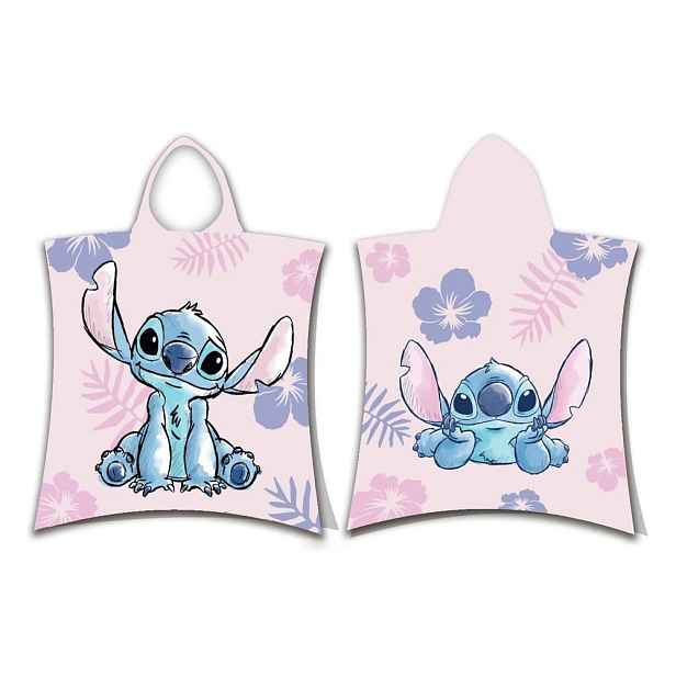 Světle růžové bavlněné dětské pončo Lilo and Stitch – Jerry Fabrics