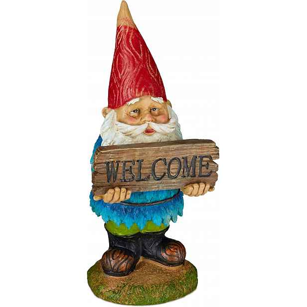 Zahradní trpaslík "Welcome", odolný vůči povětrnostním vlivům