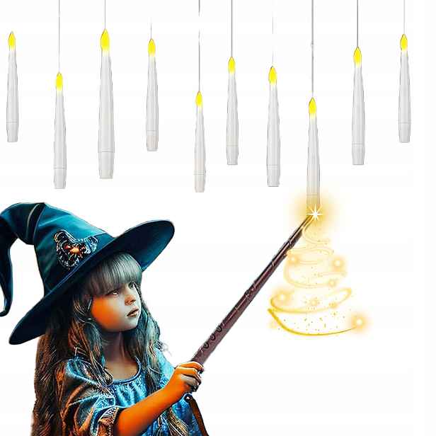 10 Kusů Led Kuželových Svíček S Dálkovým Ovládáním, Vznášející Se Svíčky S Hůlkou
