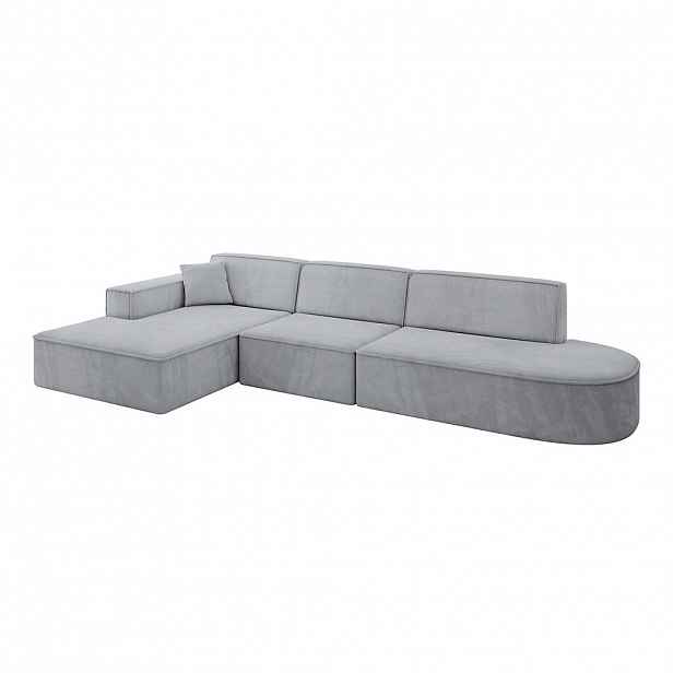 ALTDECOR ROHOVÁ SEDACÍ SOUPRAVA s otomanem vlevo IREA-L2-v4 – 327 × 165 × 77 cm šedá