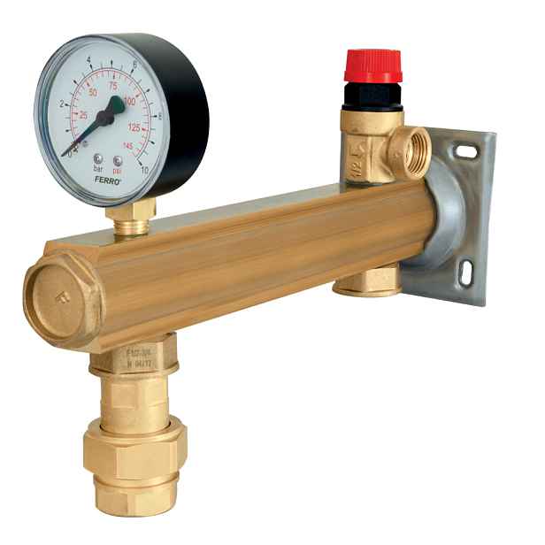 Novaservis Bezpečnostní skupina pro pitnou vodu s připojením, délka 271 mm, vstupy 2 x 3/4", 6 BAR