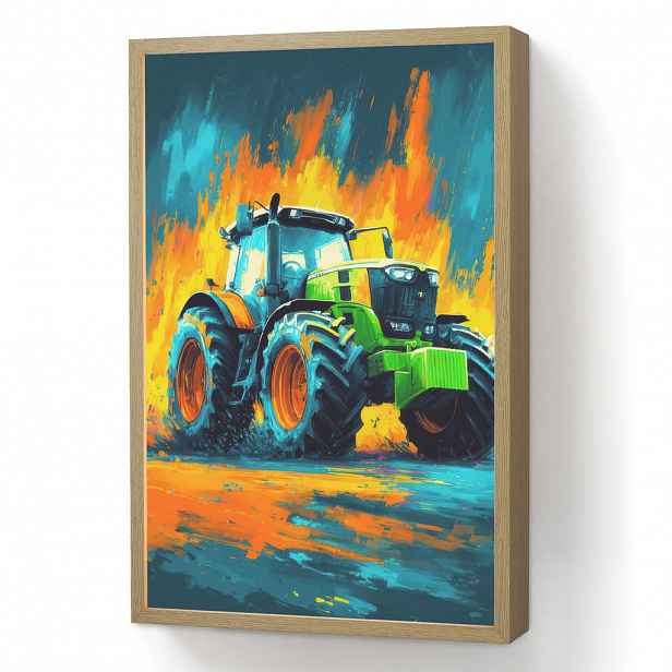 OnlyWow DOBÍJECÍ NOČNÍ LAMPIČKA Abstrakt - Traktor - Zelený 40x60 cm