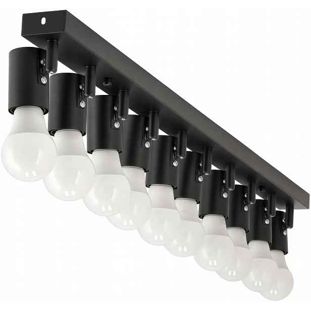 stropní svítidlo Led Nastavitelná lišta 10xE27 Loft Černá