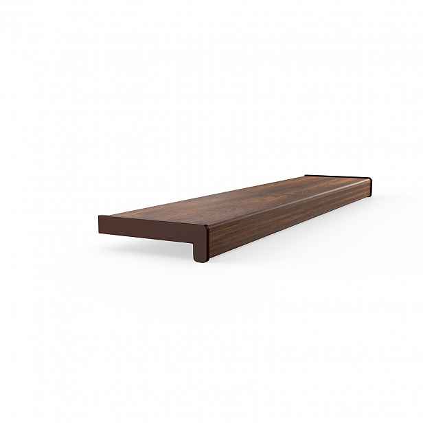 Vnitřní komorový parapet z Pvc s krytkami, šířka 30 cm, délka 90 cm, Ořech