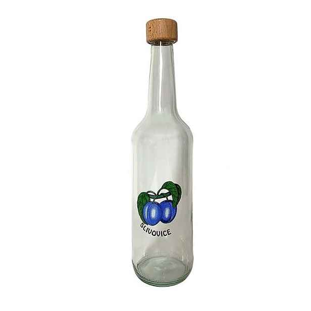 láhev 0,7 l Geradehals, ŠVESTKY, uz.27 dřevo