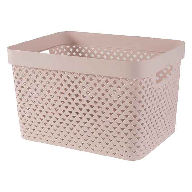 Světle růžový plastový úložný box 35,5x26x22 cm Pure – Curver