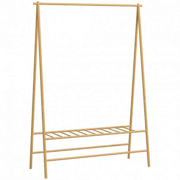 HOMCOM VĚŠÁK NA ODĚVY Bambus, 116 x 43,5 x 160 cm, přírodní dřevo